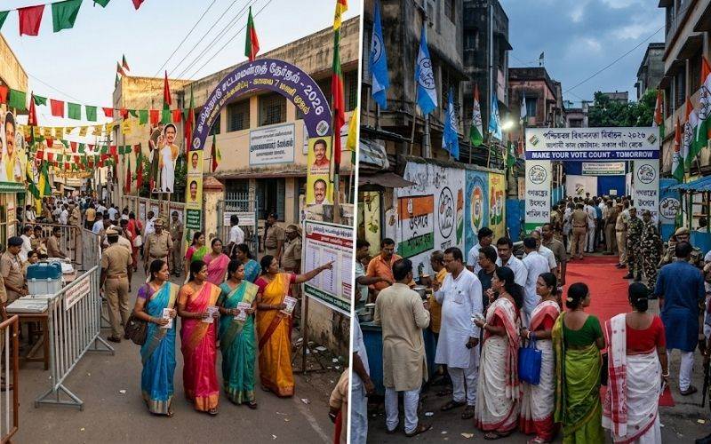 تمل ناڈو اور مغربی بنگال میں اسمبلی انتخابات کی گہماگہمی، کل ووٹنگ